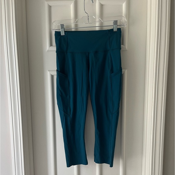 Lululemon Fast & Free Crop II *Nulux 19" Dark Uniform Blue - Picture 5 of 7